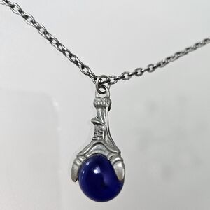 Silver and Blue Dragonclaw Pendant Necklace